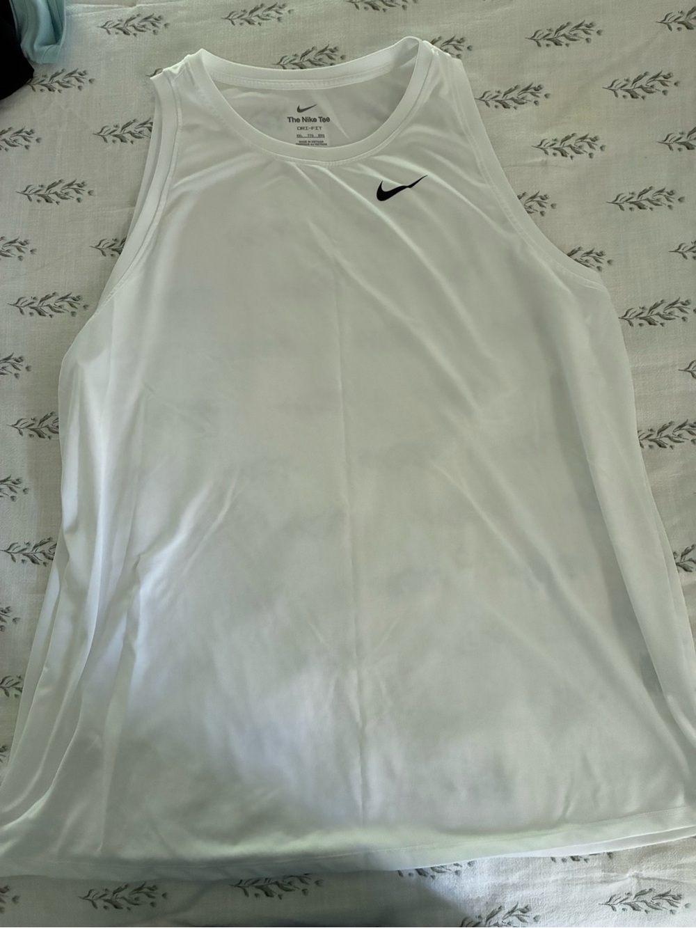 Nike White Women’s Athletic Tank Top with Black Swoosh